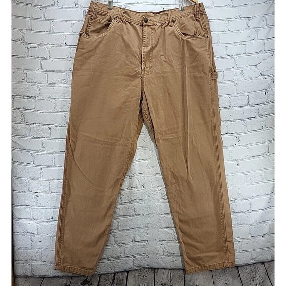 Most Wanted Work Pants Mens 40 X 32 Rugged Carpenter Trousers Brown - Picture 1 of 16